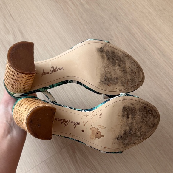 Sam Edelman Tropical Leaf Print Heels - Picture 7 of 8